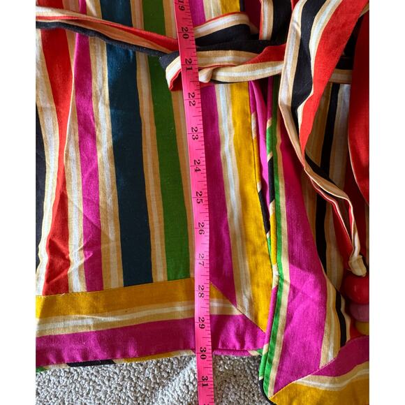 FARM RIO Rainbow Stripes Kimono NWT size M wide sleeve with belt closure - Picture 8 of 8